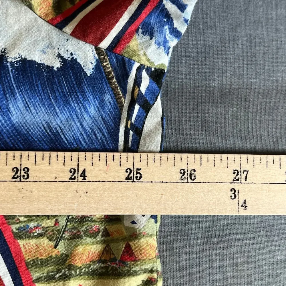 Hilo Hattie Hawaiian Camp Shirt Men XL Blue Surf Board Print Beach Summer Resort